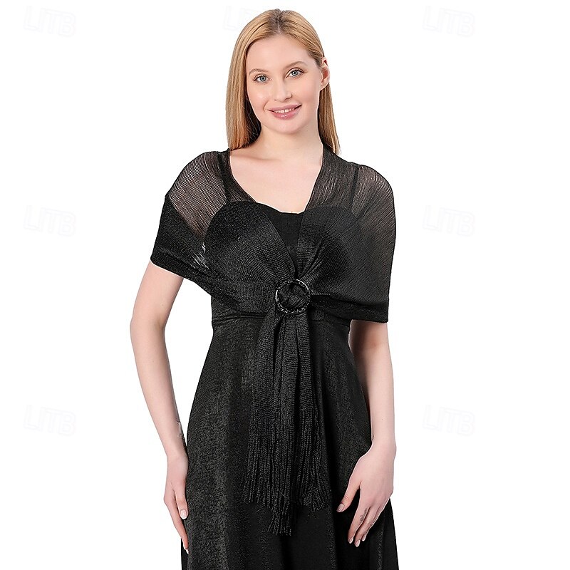 châle en soie or et argent avec boucle, groupe de mariée et demoiselle d'honneur, soirée dansante, robe de mariée, robe de soirée, châle pour femme de 2025 ? $22.99 –P27