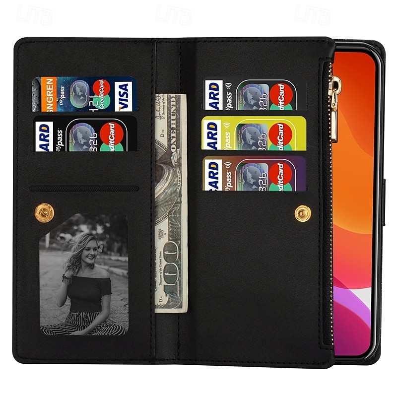 Phone Case For iPhone 16 Pro Max Plus iPhone 15 Pro Max Plus iPhone 14 13 12 11 Pro Max Plus Mini SE Wallet Case with Stand Holder Magnetic Zipper Retro TPU PU Leather 2025 - $24.99 –P6