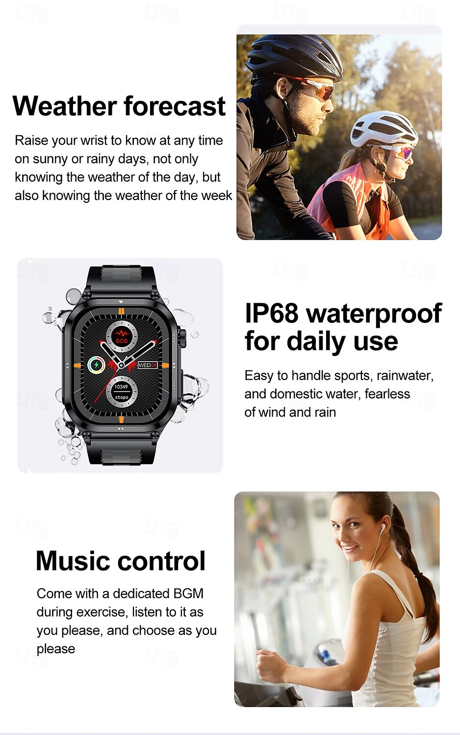 iMosi ET281 Smart Watch 2.04 inch Smartwatch Fitness Running Watch Bluetooth ECG+PPG Temperature Monitoring Pedometer Compatible with Android iOS Women Men Long Standby Hands-Free Calls Waterproof 2025 - $75.99 –P18