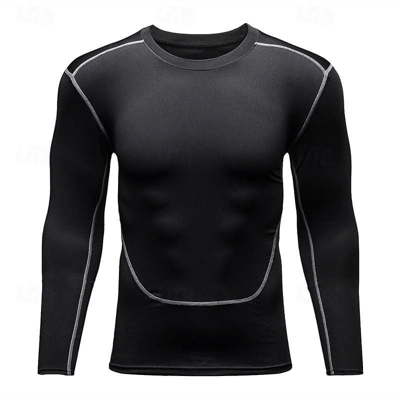 Homens Camisetas Compressão Camisa Atlético camisa de ginástica Camisa Fitness Patchwork Manga Longa Camiseta Casual Roupa Esportiva Outono Respirável Secagem Rápida Alta elasticidade Treino de de 2025 por $12.99 –P5