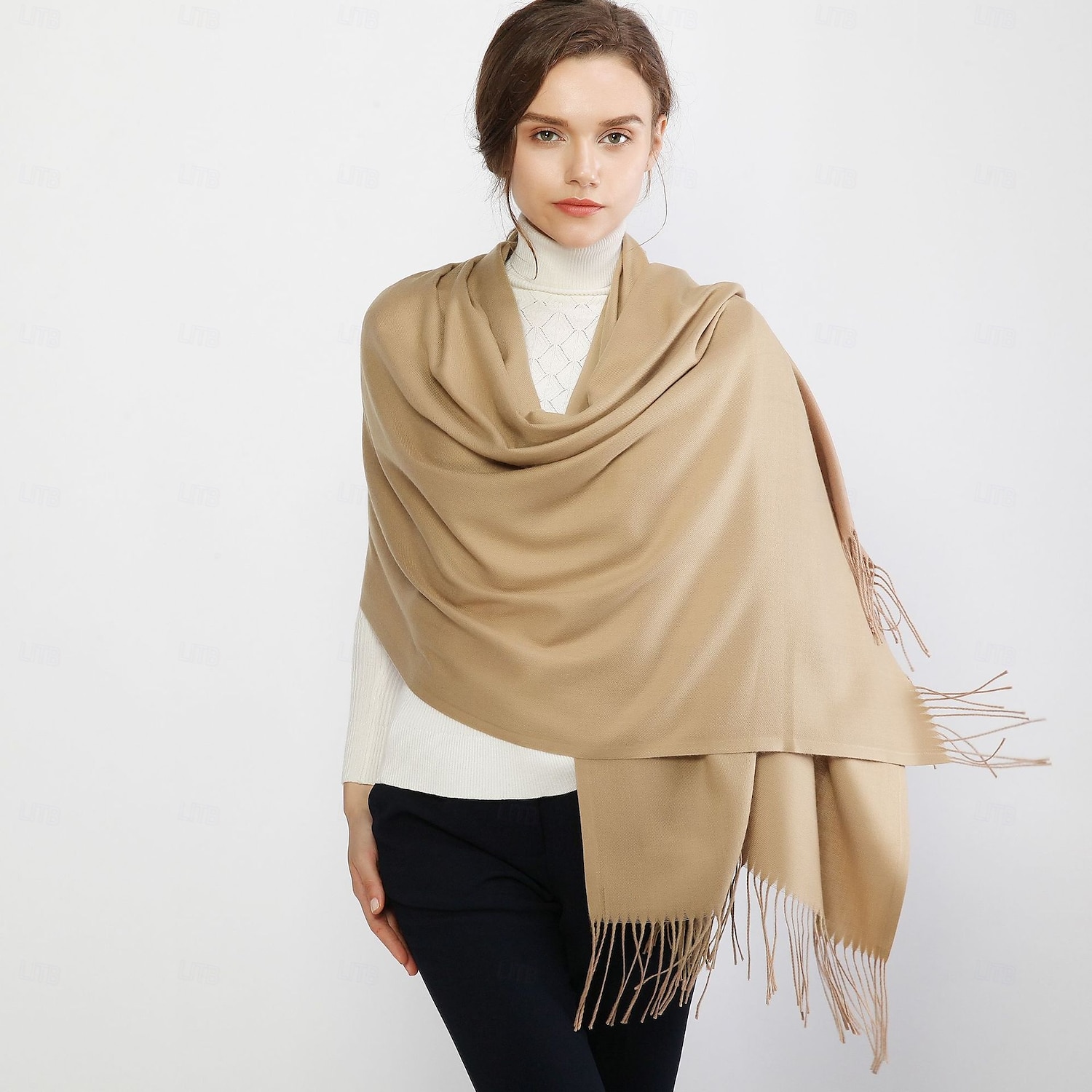 kvinners skjerf pashmina sjal og omslag til kveldskjole brudepike bryllup brude vinter varme lange store skjerf 2025 - $24.99 –P11