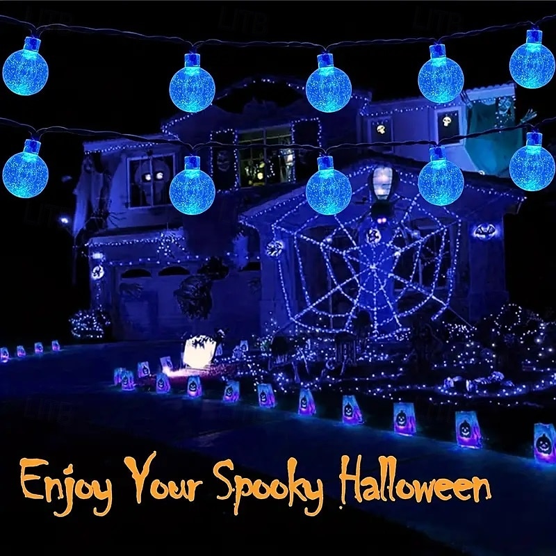 Solar String Lights for Outdoor 12m 100LED Crystal Globe Lights with 8 Modes Solar String Lights Outdoor Waterproof for Garden Tree Patio Party Christmas/Halloween Decoration 2025 - $23.99 –P13