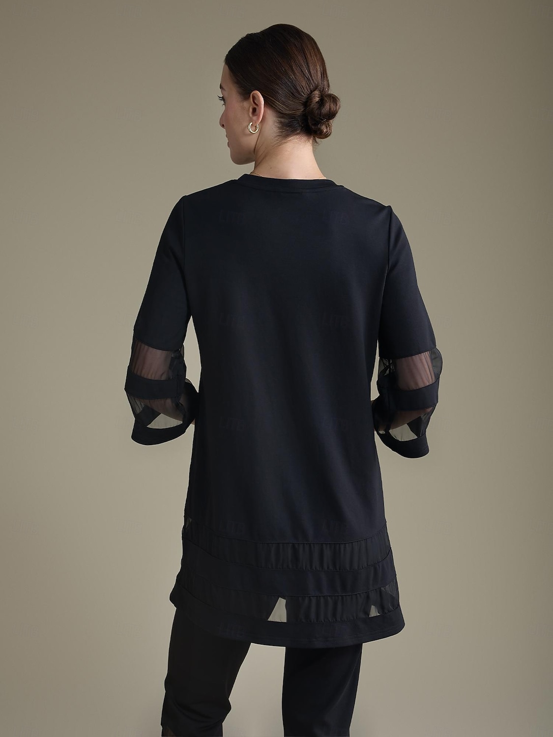 camiseta modal transparente solta manga 3/4 de 2026 por $79.99 –P2