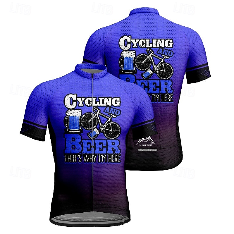 Pánské Cyklodres Krátký rukáv Kolo Tričko Dres se 3 zadními kapsami Horská cyklistika Prodyšné Rychleschnoucí Anatomický design Odvod Červená Modrá Fialová Spád Sportovní Oblečení 2025 - $30.99 –P20