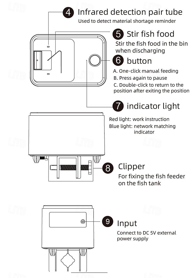 WiFi Remote Automatic Feeding Intelligent Timing Automatic Feeder Aquarium Goldfish Feeder 2025 - $37.99 –P5