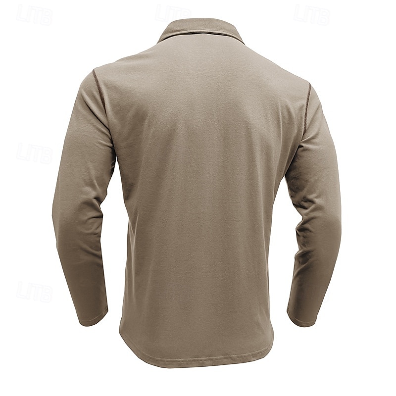 Herren Golfhemd Golfpolo Arbeit Casual Kargen Langarm Basic Modern Farbblock Patchwork Taste Frühling & Herbst Regular Fit Wein Schwarz Armeegrün Königliches Blau Dunkelgrau Braun Golfhemd 2025 - $21.99 –P11