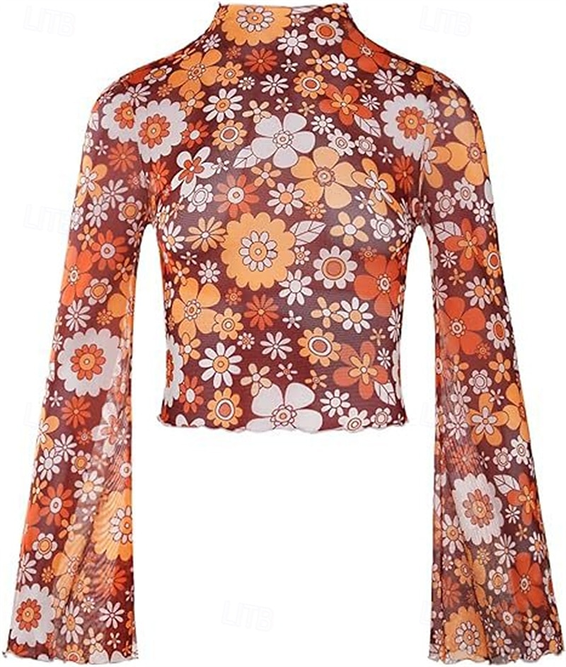 Retrò Vintage Anni '70 Disco Crop Top Hippie Stampa Per donna Giorno dei Re Mascherata Festa / Sera Parata dell'Orgoglio Mese dell'orgoglio Adulti Top del 2025 a $17.99 –P19