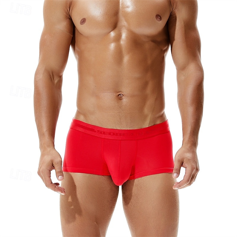 Herren 1 pc Unterwäsche Boxer Boxer-Shorts Polyester Atmungsaktiv Weich Komfortabel Glatt Mittlere Hüfthöhe Schwarz Hellgrün 2025 - €10.99 –P18