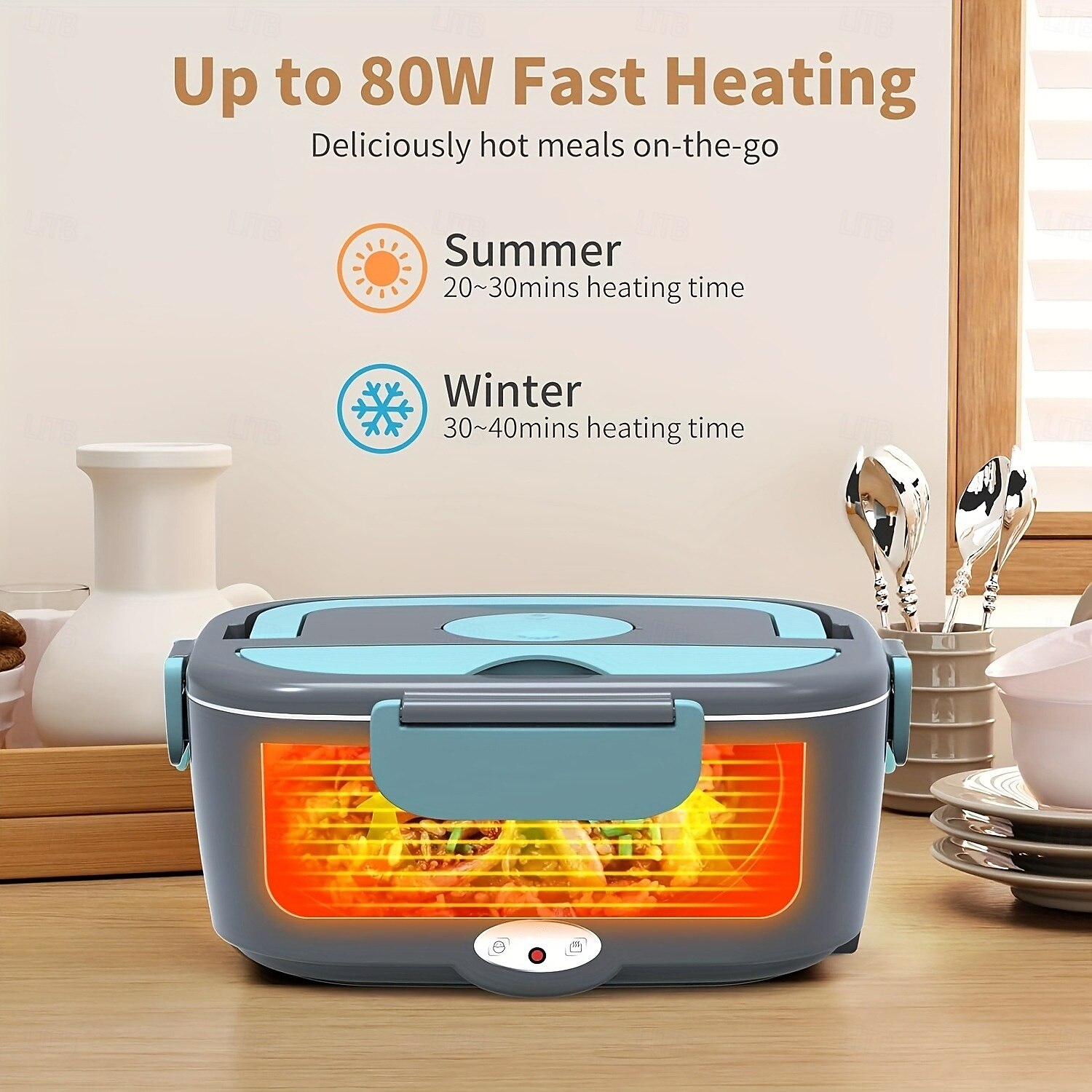 Electric Lunch Box Portable Fast Heating Lunch Box 1.5L Stainless Steel Container Adult Food Warmer Suitable for Cars 2025 - $41.99 –P3