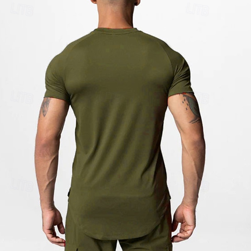 Муж. Футболка для бега Спортивная рубашка С короткими рукавами Футболка Футболка Повседневные Одежда для спорта и отдыха Однотонный Быстровысыхающий Мягкий Дышащий 2026 - $16.49 –P16