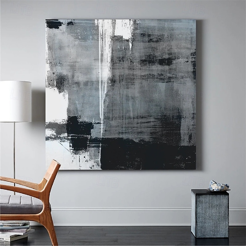 handgemachtes 3D-Ölgemälde in Schwarz auf Leinwand, groß, handgemalt, abstrakt, strukturiert, Palettenmesser, Boho-Ölgemälde, Wandkunst, individuelles zeitgenössisches minimalistisches Kunstwerk für 2025 - $116.99 –P8