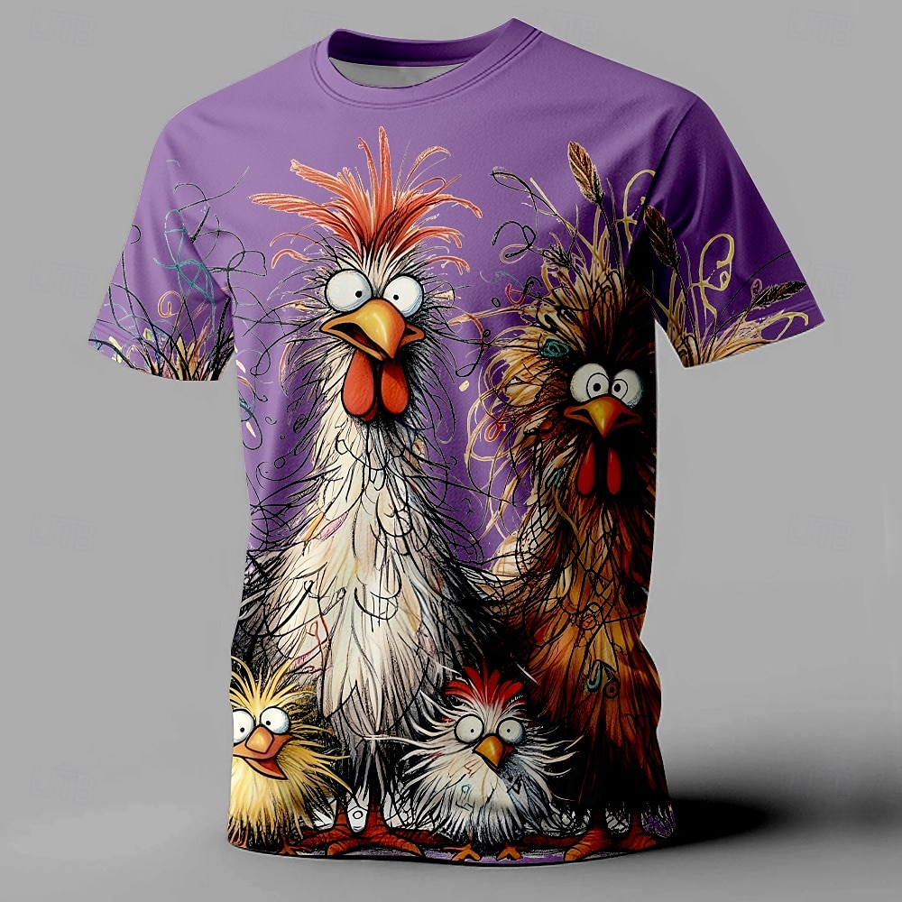 Men's Rooster Funny T shirt Short Sleeve T shirt 3D Print Crew Neck Shirt Retro Vintage Casual Street Style Sports Outdoor Holiday Going out Black White Yellow Spring & Summer Clothing Apparel S M L 2025 - $18.49 –P9