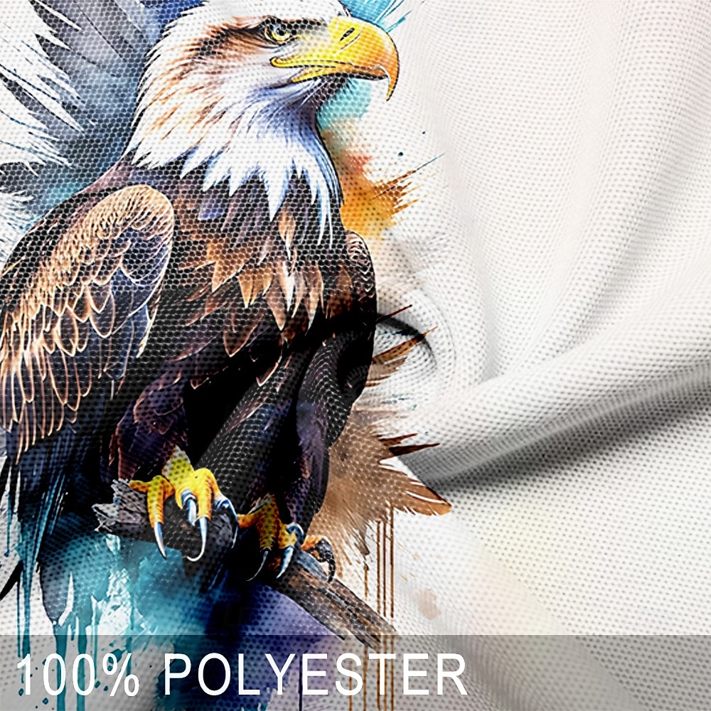 Herre Ørn Patriotisk Poloskjorter Golf poloskjorter Langermet Poloskjorter Krage Feriereise Festkveldsklær Hverdag Glidelås 3D-utskrift Vår Høst vinter Hvit 2025 - $23.99 –P3