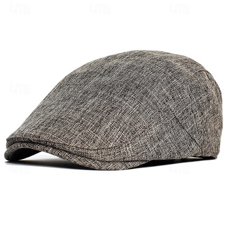 Herren Schiebermütze Baskenmütze Ascot-Hut Ballonmütze Braun Beige Leinen Modisch Brautkleider schlicht Strasse Täglich Glatt Einstellbar Sonnenschutz Atmungsaktiv 2025 - $13.99 –P1