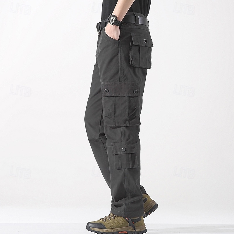 Herren Cargohose Cargohosen Taktische Hose Hose Hosen Knopf Multi Pocket Glatt tragbar Outdoor Täglich Campen und Wandern Modisch Klassisch Cachi scuro Gras-Grün 2026 - $33.99 –P9