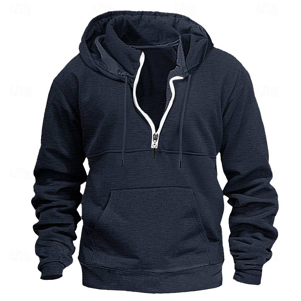 Per uomo Felpa con cappuccio Felpa con cappuccio e cerniera a un quarto Felpa con cappuccio tattica Compatto Nero Vino Blu marino Verde scuro Cachi Con cappuccio Liscio Sportivo Giornaliero Per eventi del 2025 a $27.99 –P10