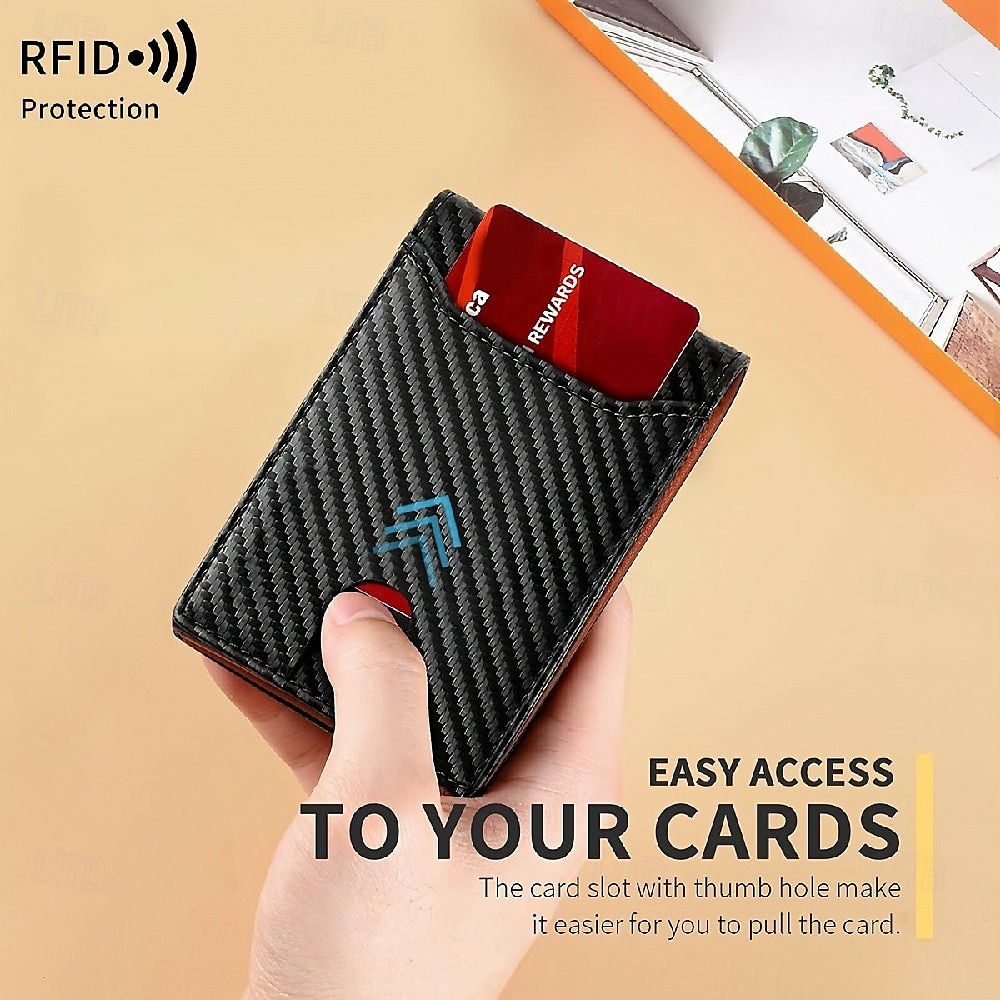 Кошелек с блокировкой RFID, простой многофункциональный тонкий складной держатель кредитных карт, портативный мужской кошелек с передним карманом и зажимом для денег 2025 - $15.99 –P7