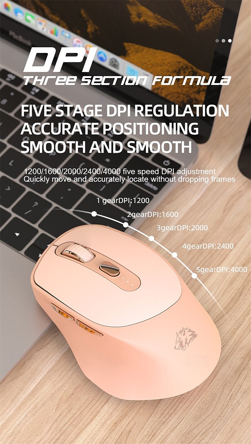 x7 oplaadbare draadloze Bluetooth-muismuizen met batterij-indicator 5 verstelbare dpi voor Windows Android Mac 2025 - $26.99 -P9