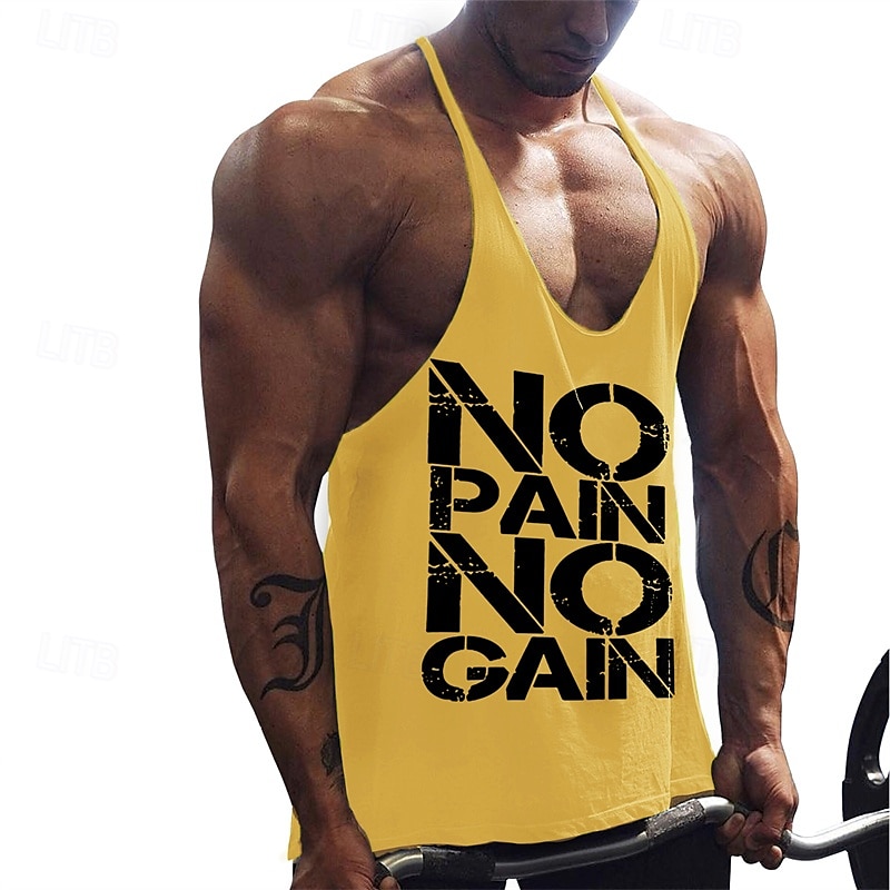 Men's Workout Tank Top Running Tank Top Gym Tank Top Sleeveless Vest / Gilet Casual Athleisure Breathable Quick Dry Soft Gym Workout Running Walking Sportswear Activewear Black White Yellow 2025 - $12.99 –P5