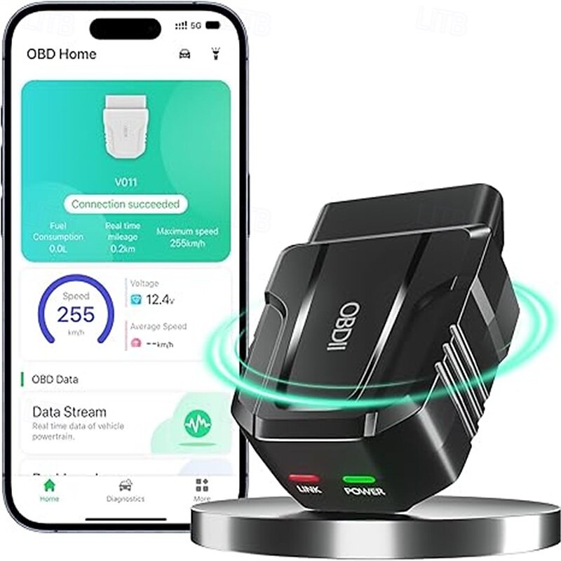 قارئ الماسح الضوئي obd2، أداة المسح التشخيصي التلقائي اللاسلكي بتقنية البلوتوث لنظام ios  & Android لاختبار الأداء، بلوتوث 5.4، محرك فحص السيارة، قارئ رمز السيارة، رمز الخطأ الواضح، إعادة تعيين 2025 - $35.99 –P1