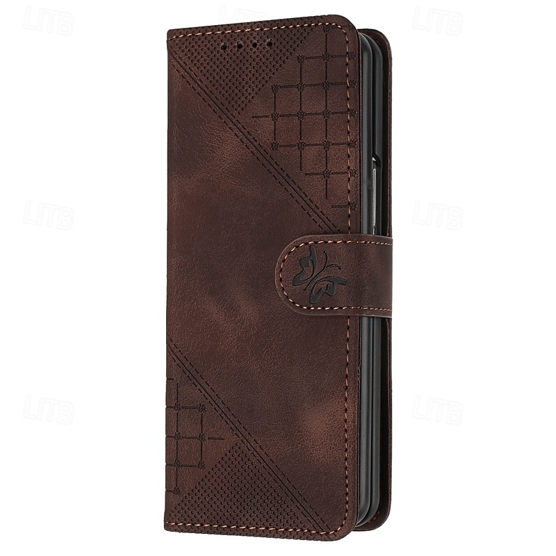 Phone Case For Samsung Galaxy Z Fold 6 Z Fold 5 Z Fold 4 Z Fold 3 Flip Cover Magnetic with Wrist Strap Card Slot Butterfly Geometric Pattern PC PU Leather 2025 - $18.99 –P13