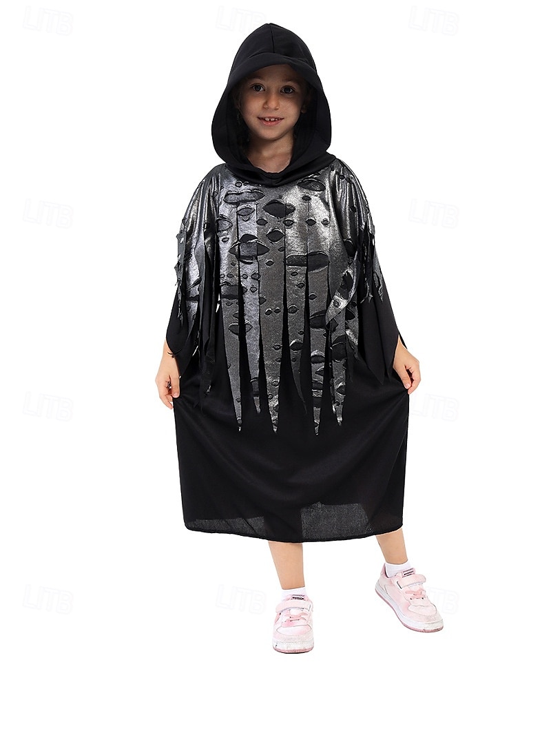 Smrtka Cosplay kostým Dětské Chlapecké Dívčí Strašidelný kostým Večírek Karneval Plesová maškaráda Jednoduchý karnevalový kostým 2025 - $19.99 –P4