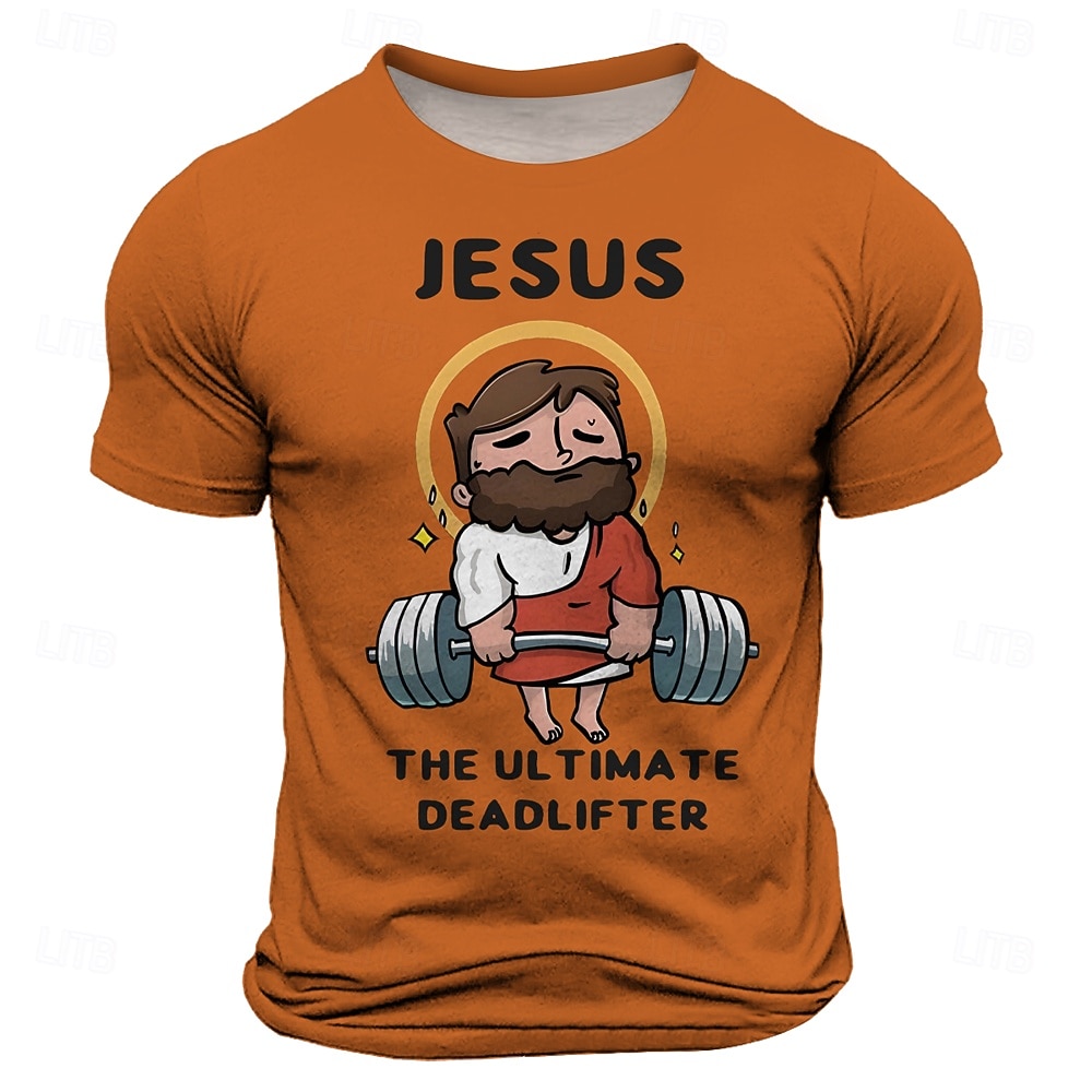 T-Shirt Divertente per Uomo con la Bibbia Gesù Cristiano Maglietta a Maniche Corte Stampa 3D Maglietta con Collo a Giro Retro Vintage Stile Casual da Strada Sport All'aperto Festività Uscite Blu Lago del 2026 a $19.49 –P5