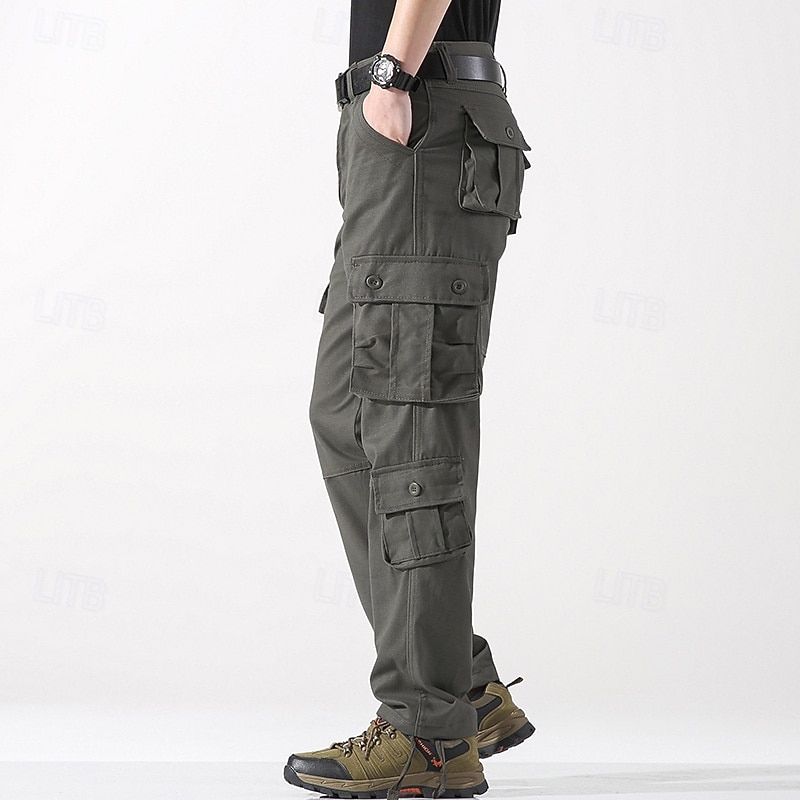 Herren Cargohose Cargohosen Taktische Hose Hose Hosen Knopf Multi Pocket Glatt tragbar Outdoor Täglich Campen und Wandern Modisch Klassisch Cachi scuro Gras-Grün 2026 - $33.99 –P6