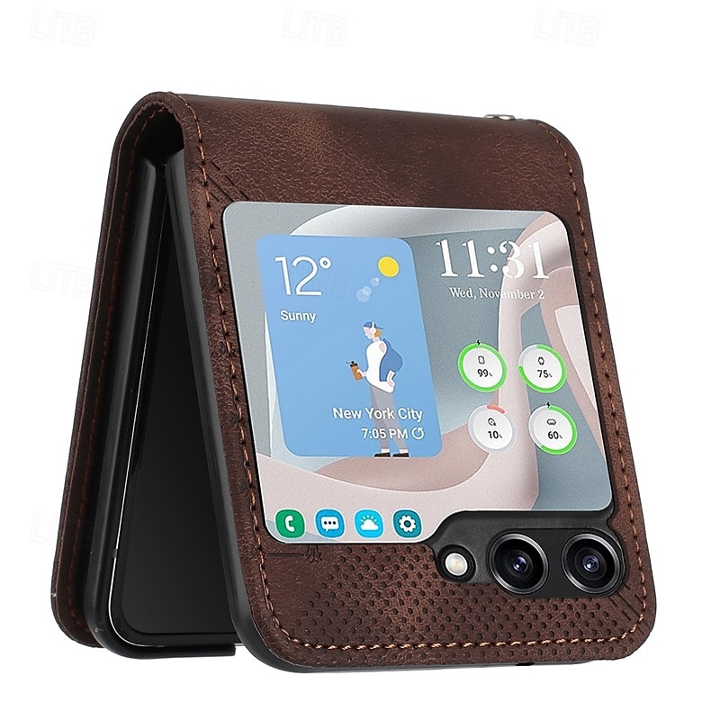 2025年 電話 ケース 用途 サムスンのギャラクシー Zフリップ6 Z Flip 5 Z Flip 4 Z Flip 3 フリップカバー 耐衝撃 幾何学模様 PC PUレザー コレクション – $17.99 –P11