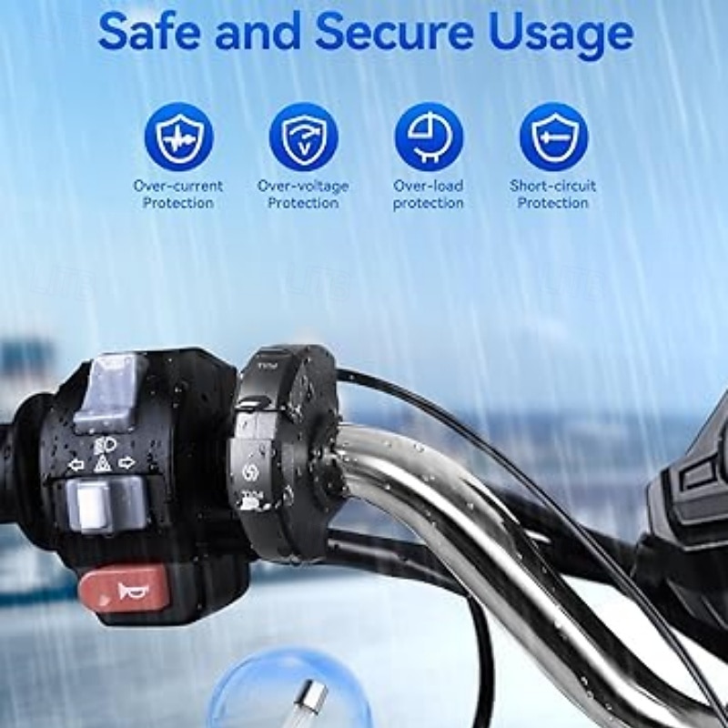 ведущее зарядное устройство для мобильного телефона мотоцикл usb быстрая зарядка водонепроницаемый тип c зарядное сиденье sae интерфейс 2026 - $33.99 –P2