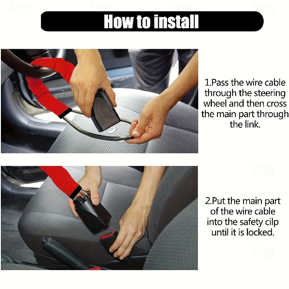 Universal Steering Wheel & Seat Belt Lock - Anti-Theft Car Security Device with 3 Keys, Fits Most Vehicles, Trucks, SUVs, Vans​ 2025 - $45.99 –P3