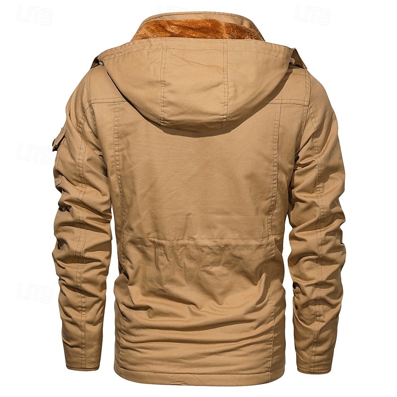 Hombre Chaqueta Softshell Chaqueta para senderismo Invierno Al aire libre Forro Polar Templado Chaqueta cortavientos Viaje Negro Verde Ejército Caqui 2025 - $59.99 –P3