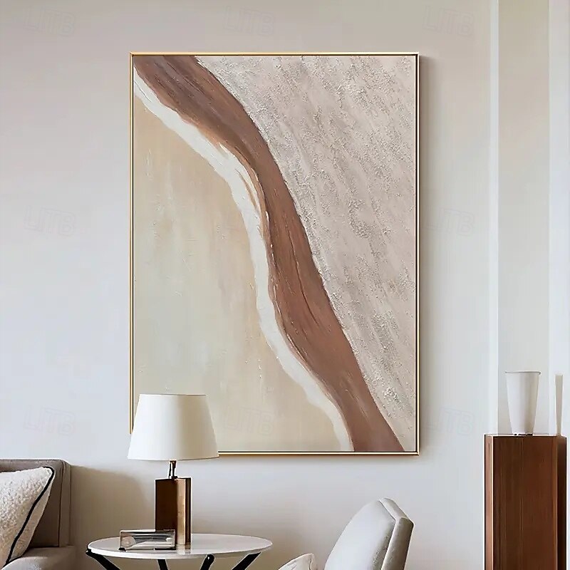 großes Gemälde handgemachtes abstraktes Ölgemälde handgemalt beige Gemälde handgemachtes Wabi Sabi Kunstwerk Ölgemälde handgemalt strukturiertes Ölgemälde beige Ölgemälde modernes Dekor 2025 - $125.99 –P4