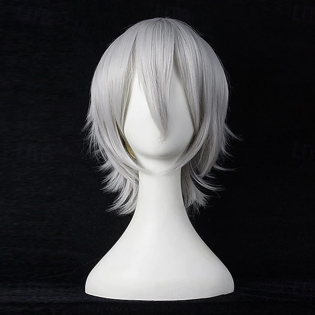 parrucche sintetiche corte anime lisce con frangia, parrucca cosplay per feste in costume anime resistente alle alte temperature per uomini e donne del 2025 a $12.99 –P12