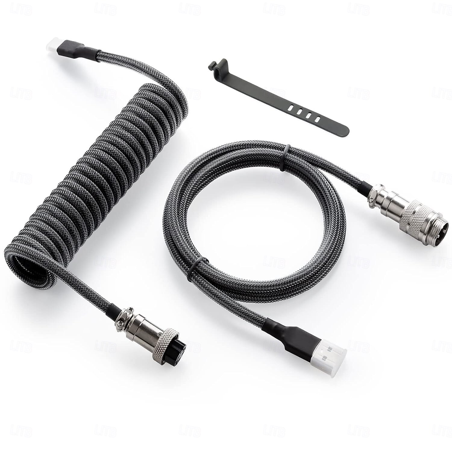 كابل USB-C ملفوف للوحة المفاتيح للألعاب وكابل لوحة مفاتيح ميكانيكية بأكمام مزدوجة مع طيار معدني قابل للفصل 1.5 متر USB-C إلى USB-A 2025 - $27.99 –P2