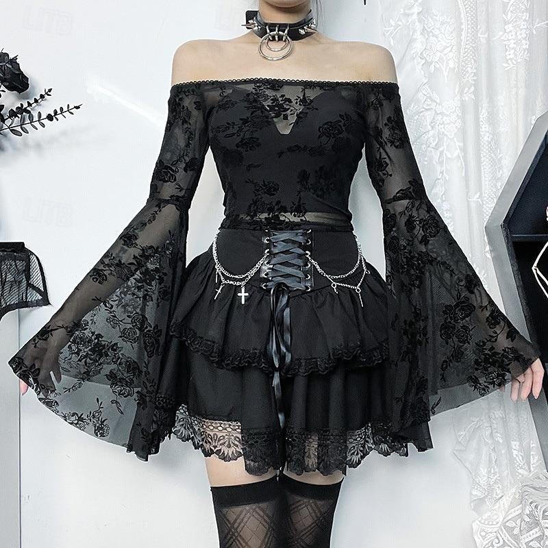 Gothique Steampunk Jupe Bal Masqué Fille gothique Femmes Mascarade Soirée Adulte Jupe de 2025 ? $32.99 –P6