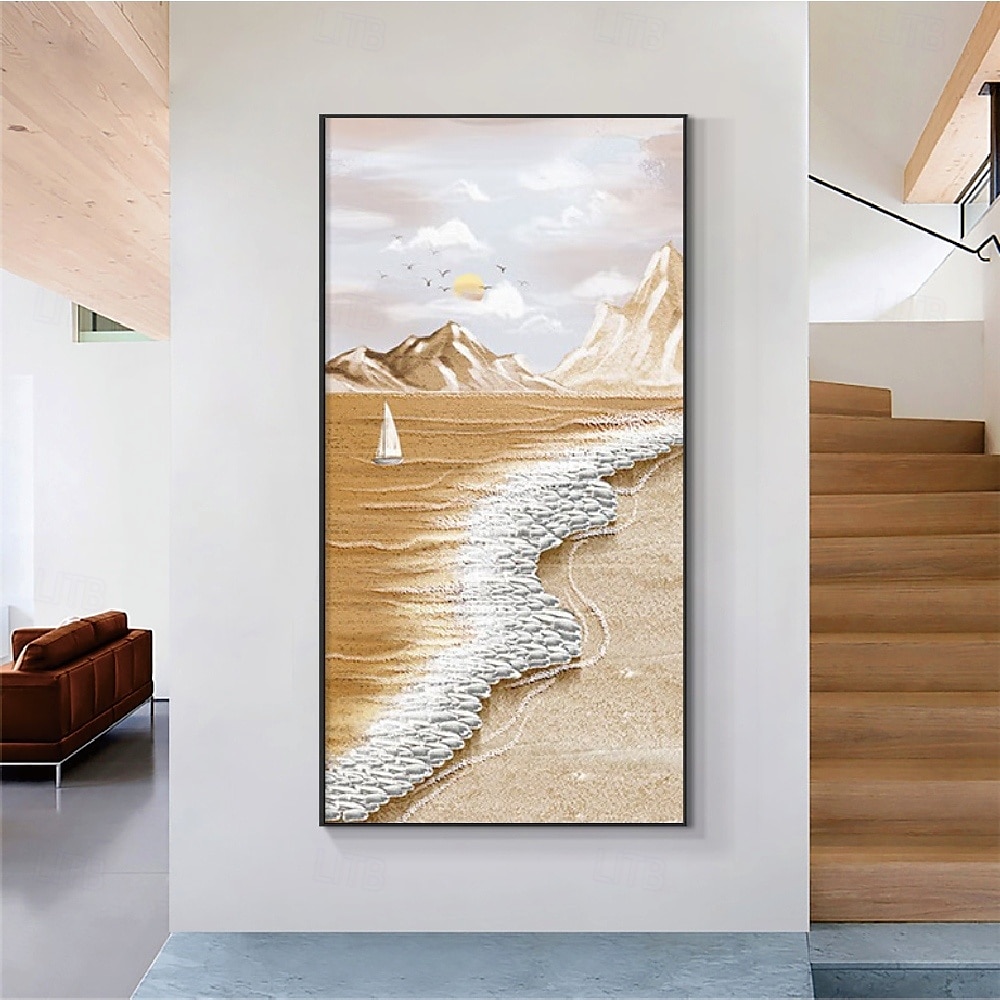 handgemachtes 3D-Wellen-Ölgemälde, handgemalte Wandkunst, modernes abstraktes Ozean-Ölgemälde, handgemaltes Landschaftsgemälde, Heimdekoration, gerollte Leinwand, kein Rahmen, ungedehnt 2025 - $83.99 –P3