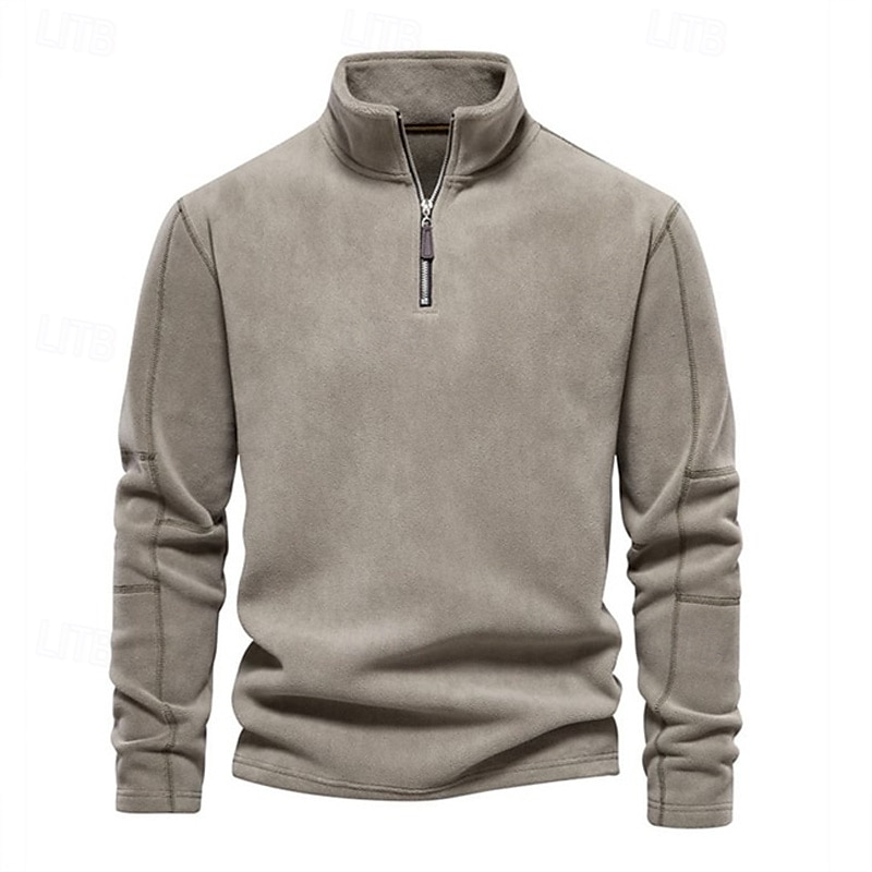 Homens Moletom Fleece Moletom com zíper Marron Cinza Claro Cinzento Escuro Meio Zíper Tecido Desportos e Ar livre Diário Feriado Poliéster Roupa de rua Básico Casual Outono & inverno Roupa Moletons de 2025 por $41.99 –P3