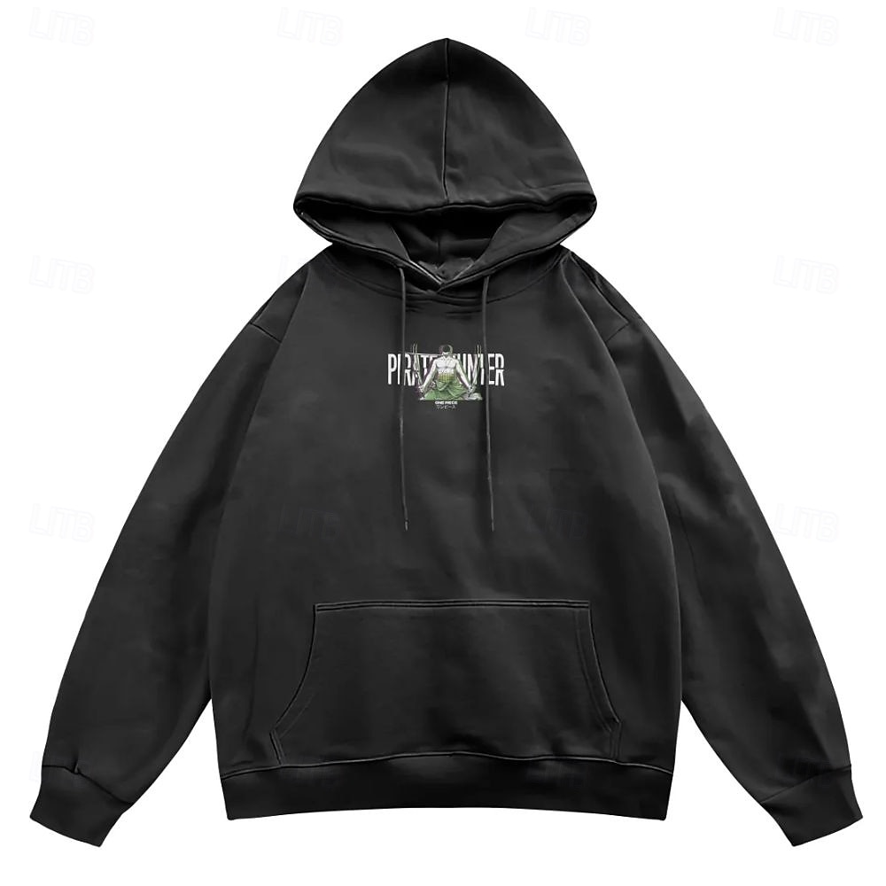 One Piece Roronoa Zoro Hattetrøje Pullover Trykt mønster Graphic Til Par Herre Dame Voksne Maskerade Varmstempling Fest Fritid / hverdag 2025 - $29.99 –P2