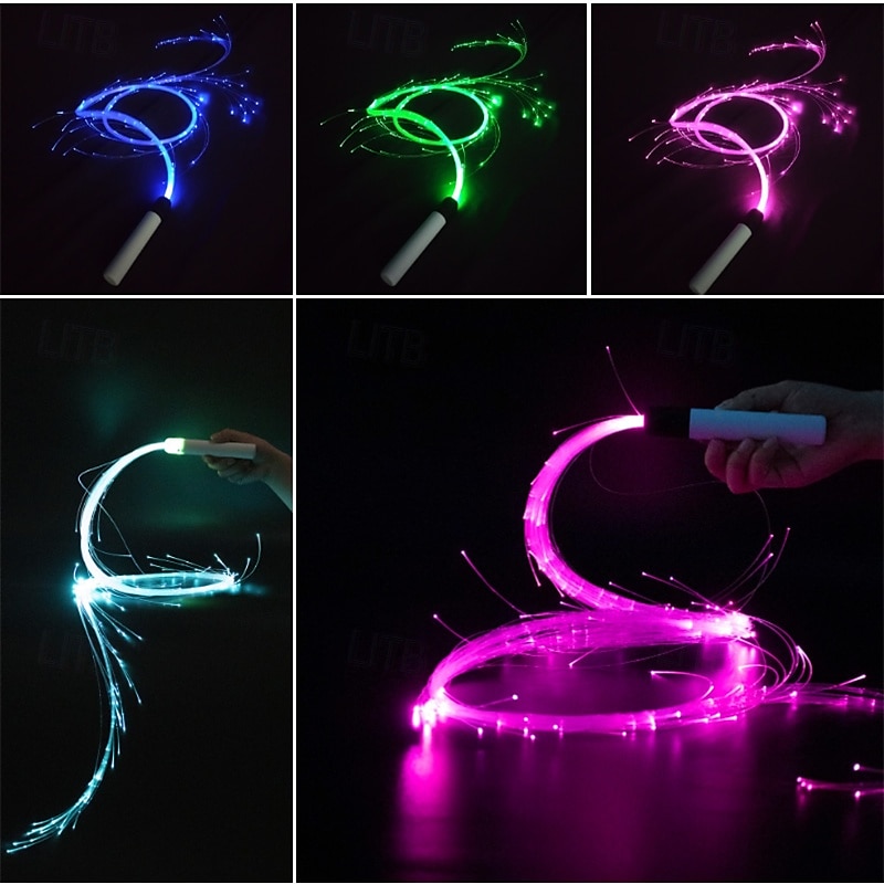 Colorful LED Dancing Flash Fiber Optic Whip Night Scene Christmas Atmosphere Props 360 Degree Rotating Dance Whip 2025 - $36.99 –P12