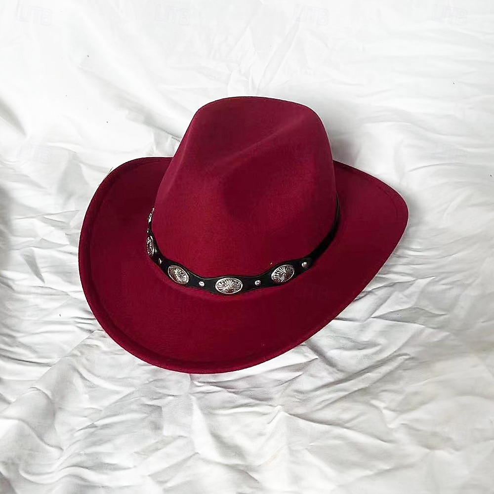 chapeau de cowboy western blanc pour femmes et hommes, chapeau de cowboy bouclé avec fedora en cuir, chapeau de cavalier toca toca de 2025 ? $18.49 –P16