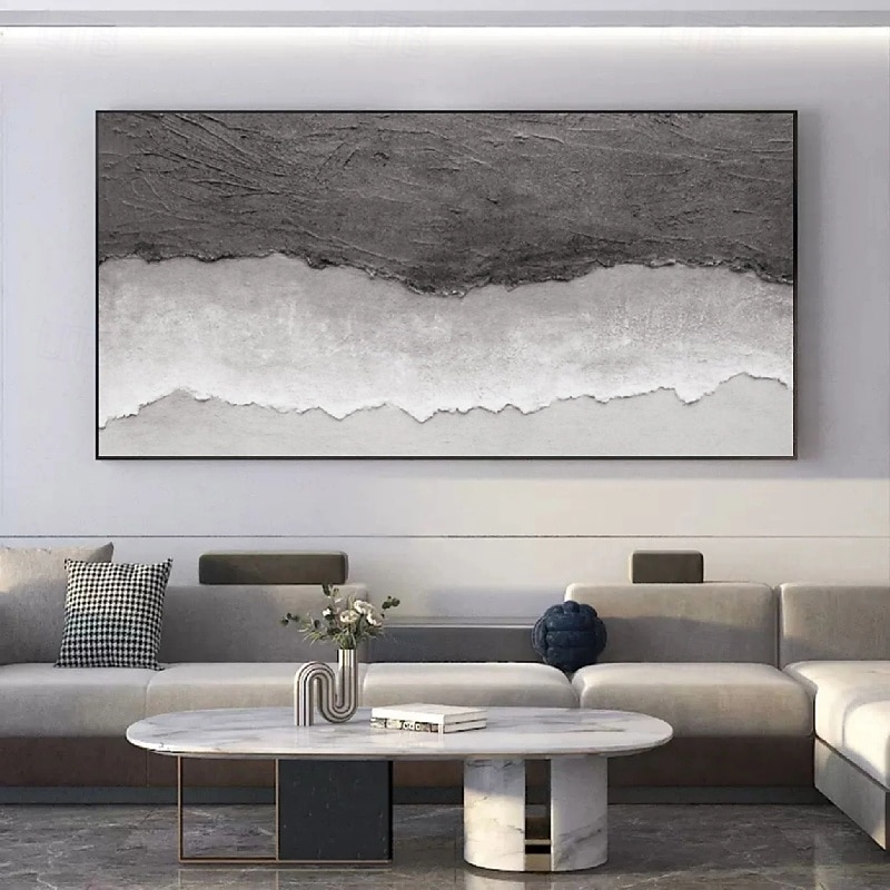 obraz olejny ręcznie malowany beżowy wabi sabi obraz olejny ręcznie malowane dekoracje ścienne szary beżowy malarstwo abstrakcyjne duży minimalistyczny wall art beżowy teksturowane płótno malarstwo 2026 - $69.99 –P2