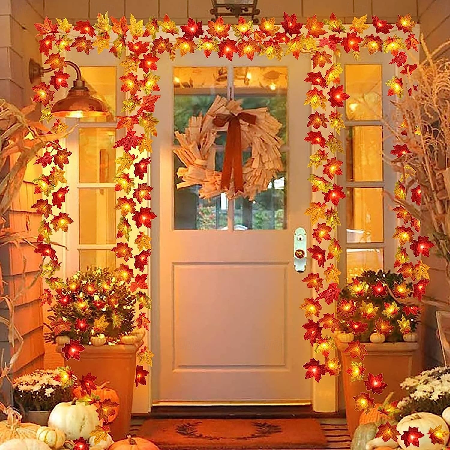 hálaadás juharlevél zsinór lámpák 10/20/40 led füzér lámpák akkumulátor / usb táplálás halloween karácsonyi esküvői buli ünnep kerti erkély dekoráció 2025 - $9.99 –P5