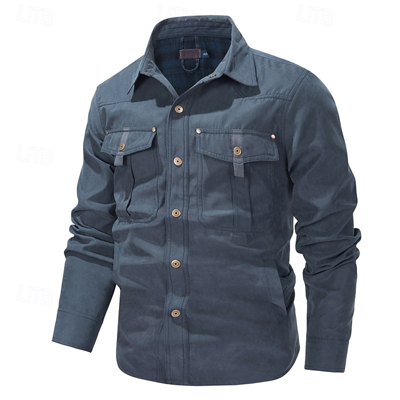 Per uomo Giacca da camionista Giacca pratica Giacca cargo Giornaliero Da mare Tenere al caldo Tasche Autunno inverno Liscio Di tendenza Classico Bavero Standard Nero Blu Marrone Verde Cachi Giacca del 2026 a $57.99 –P8