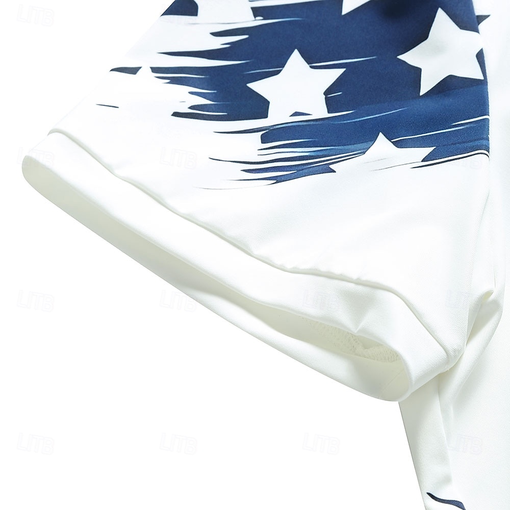 Polos vétérans drapeau américain pour hommes ouku, chemises de golf, polos à manches courtes, chemises à col, vêtements de ville décontractés, vêtements de vacances, tenues de fête, boutons, impression 3D, blanc et bleu, noir et blanc de 2025 ? $22.99 –P6
