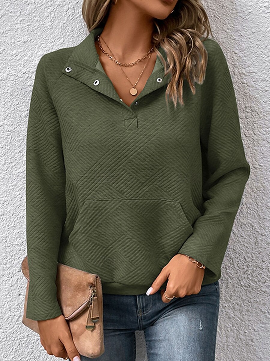 sweat femme col rond manches longues noir vert gris automne hiver de 2025 ? $35.99 –P5