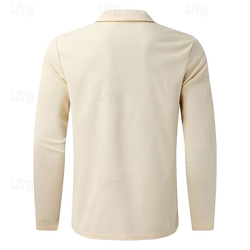 Homens jaqueta leve Jaqueta Waffle Jaqueta de Camisa Formal Casa Bolsos Primavera Outono Côr Sólida Ativo Neutra Colarinho de Camisa Padrão Tecido Waffle Branco Azul Cinzento Casaco de 2025 por $42.99 –P7