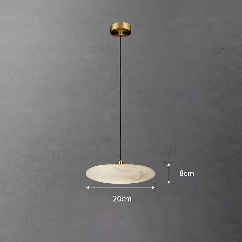 2025年 LED ペンダントライト 3色光源 20cm UFO 高光透過率ランプシェード 大理石石 シングルデザイン ミニマリストペンダントライト カフェ 寝室 110-240V  コレクション – $299.99 –P1