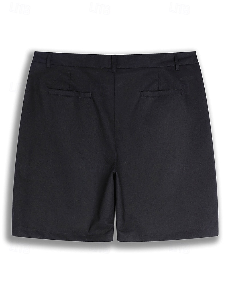 Bărbați Pantaloni Scurți Pantaloni scurți din in Pantaloni scurti de rochie Pantaloni scurți de vară Fermoar Nasturi Buzunar Simplu Confort Respirabil În aer liber Zilnic Ieșire Modă Casual Negru Alb 2025 - $22.99 -P2