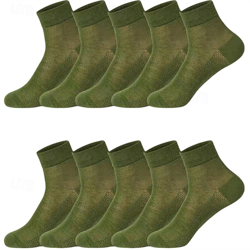 Herr 5 par Multipack Socka Löparstrumpor Vardagliga strumpor Svart Vit Färg Slät Sport & Utomhus Dagligen Semester Grundläggande Medium Vår Höst Mode Ledigt 2025 - $3.99 –P10